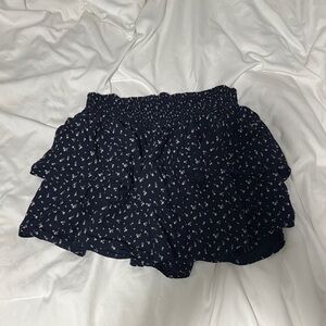 hollister navy blue ultra high rise skirt
